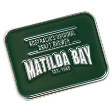 Load image into Gallery viewer, Forest Green Matilda Bay Badge Pin
